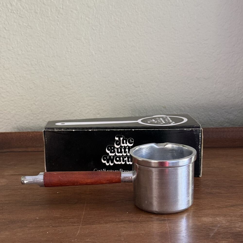 VTG Knobler Japan Warmer Melting Butter ~ Syrup w/Spout and Wooden Handle W/ BOX